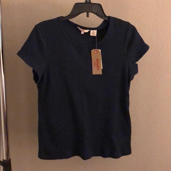 Blue Ribbed T-Shirt - Picture 2 of 6